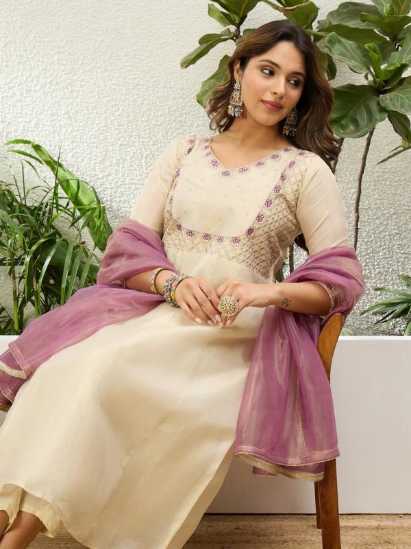VV 9864 C Women Anarkali Kurta with Pant & Dupatta Suits, Festive Ethnic Set